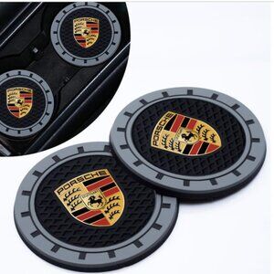For Porsche Car Cup Holder Coaster, Auto Cup Holder Insert Coasters NWT